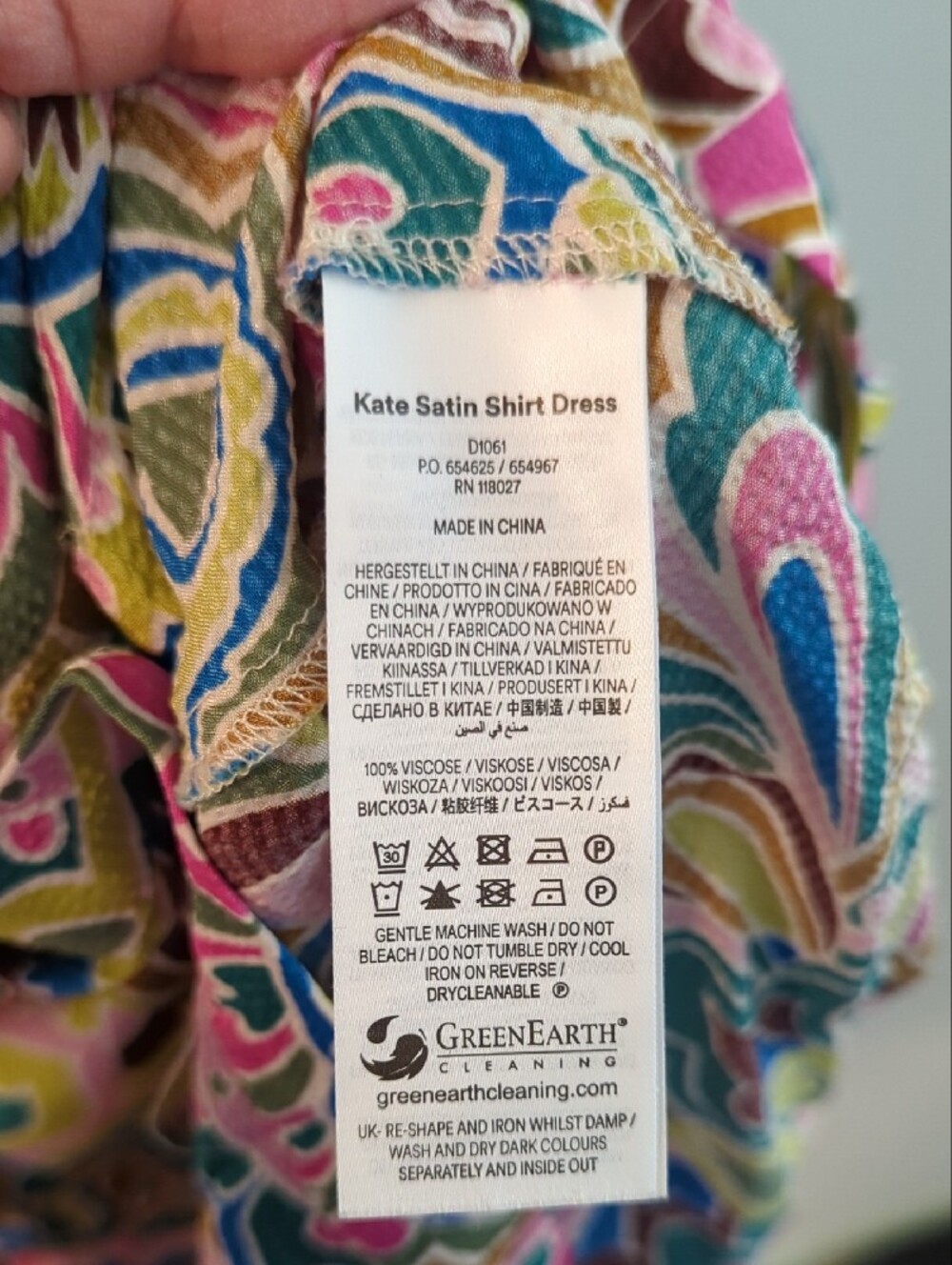 Boden Kate Satin Shirt Dress in Multicolor Paisley, US 16-18R - Picture 3 of 8